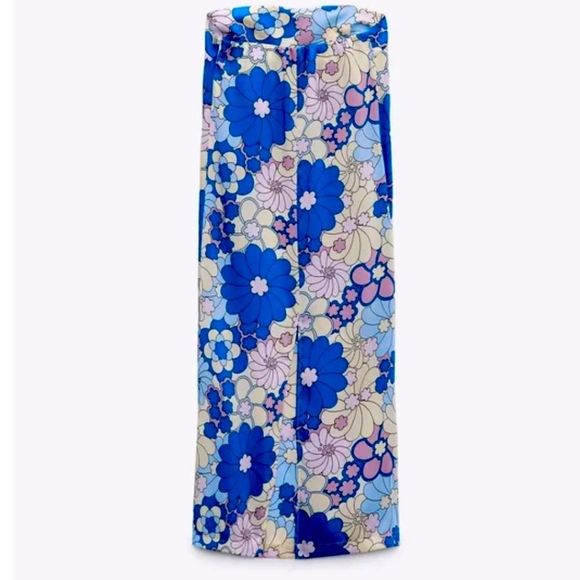 🌴 Mix & Match 2/$150 🌴 Zara Retro Mod Floral Print Strapless Midi Dress - Picture 13 of 16